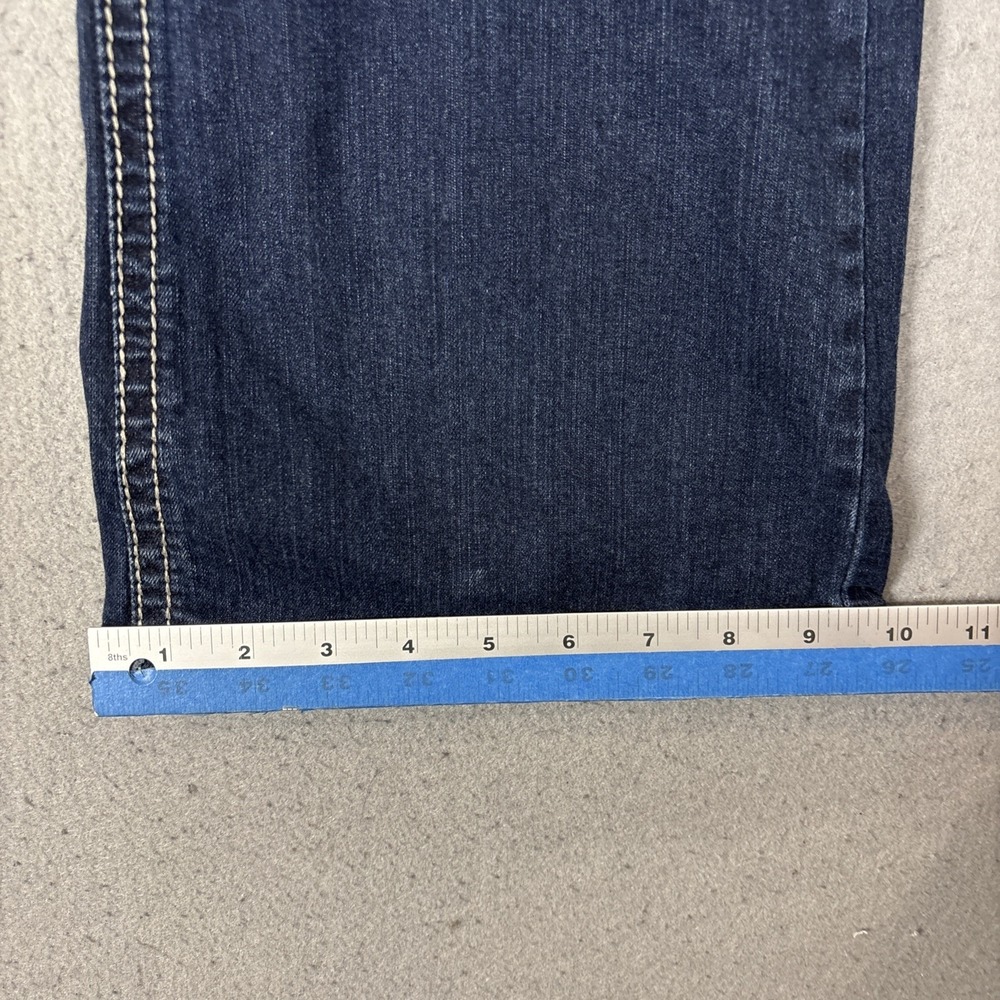 Maurices Bootcut Jeans Women Blue Denim Whiskered Faded Stretch Size 13/14 XS - Picture 11 of 13